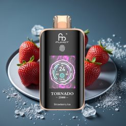 Fumot Tornado 25000 Puffs Jahodový led, HD Screen, 20ml, Type-C