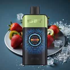 IGET ONE 12000 Puffs Disposable Vape Jahodové Kiwi Ledové – 2700 mAh, Dual Mesh Coil